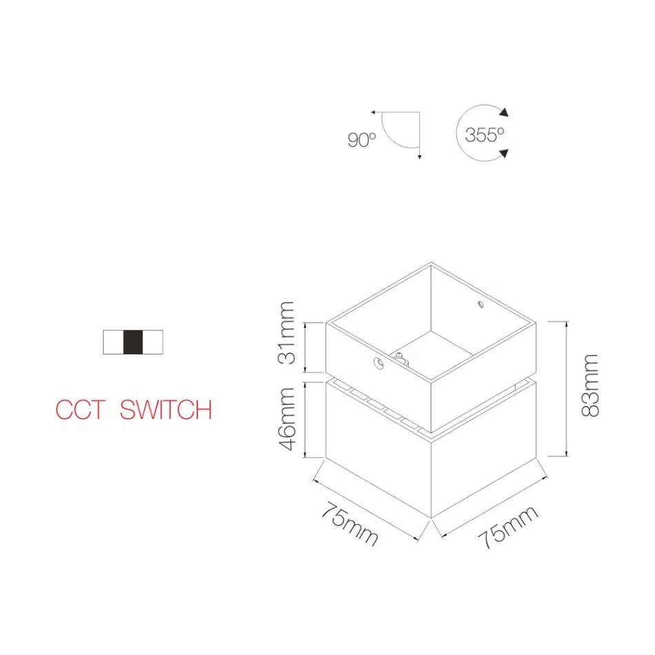 Dekorative LED-Wandleuchte aus weißem oder schwarzem Aluminium für den Innenbereich - Vernon Viadurini