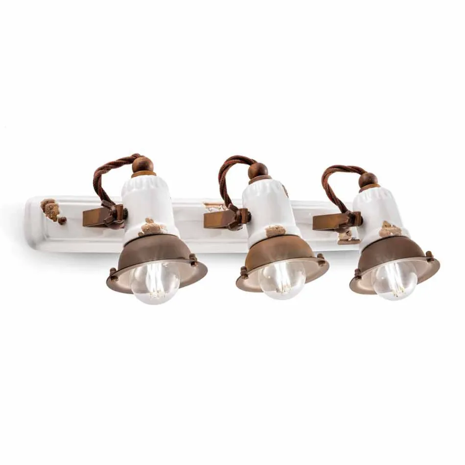 Appliqueentwurf und drei Strahler Keramik und Metall Lacey Viadurini