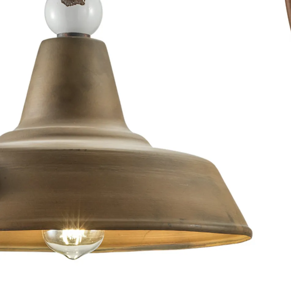 Industrial Design Wandlampe aus Eisen und Keramik handgefertigt - Grunge Viadurini
