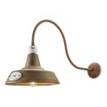 Industriedesign-Wandlampe aus Eisen und Keramik, handgefertigt - Grunge