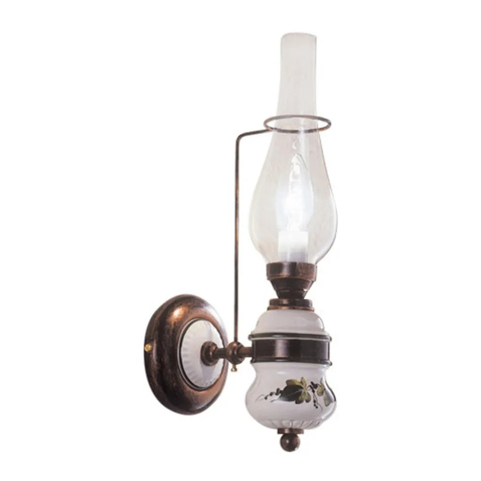 Wandlampe im Vintage-Design aus handbemaltem Eisen und Keramik - Pompeji Viadurini
