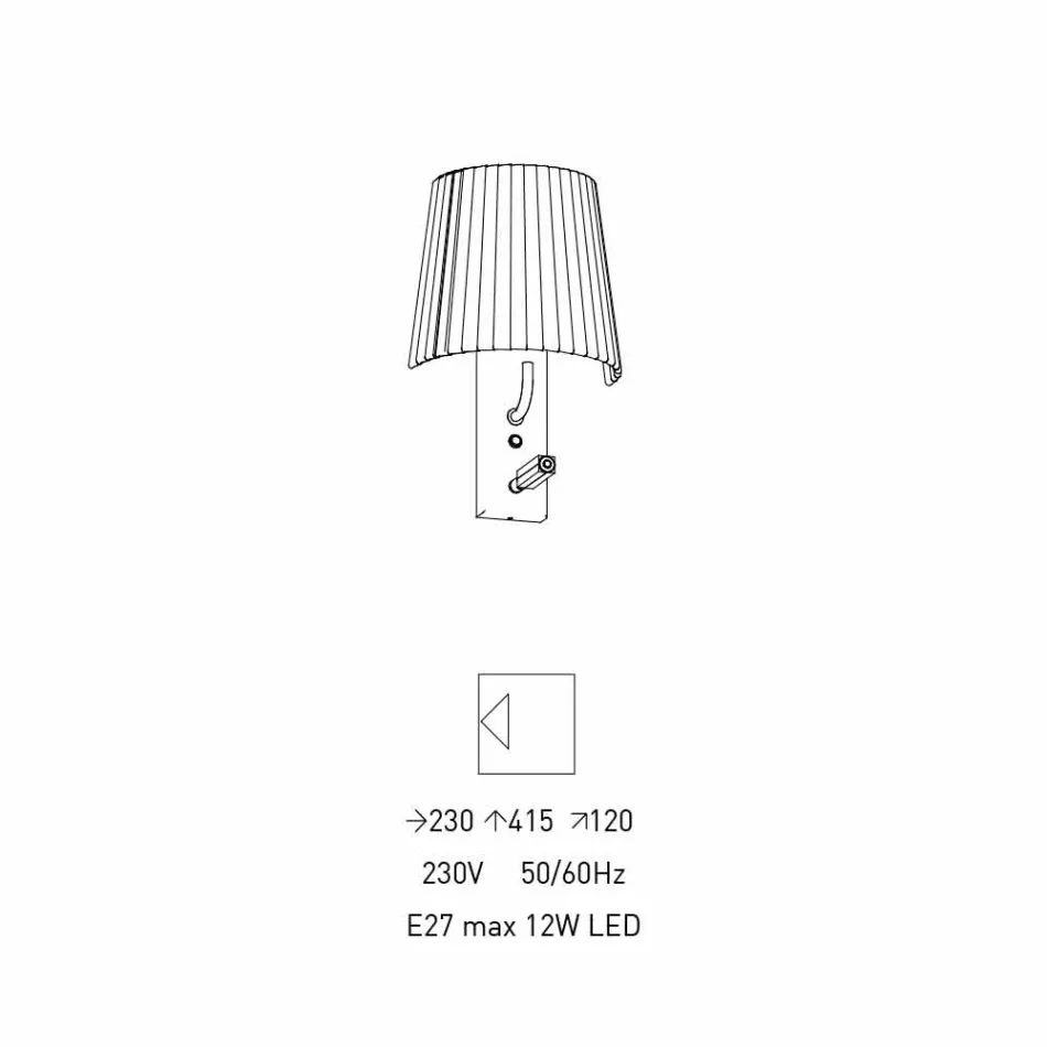 Design Wandleuchte mit Struktur aus Black Metal und Organza Made in Italy - Boom Viadurini