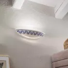 Handwerkliche Keramik-Wandlampe und handbemalte blaue Dekorationen - Triest Viadurini