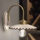 Plissierte, glänzende Keramikapplikation und handbemalte Kante – Laquila Viadurini