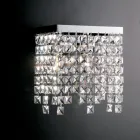 Verchromte Wandleuchte aus Eisen mit Strasssteinen, hergestellt in Italien, für die Inneneinrichtung - Afrika Viadurini