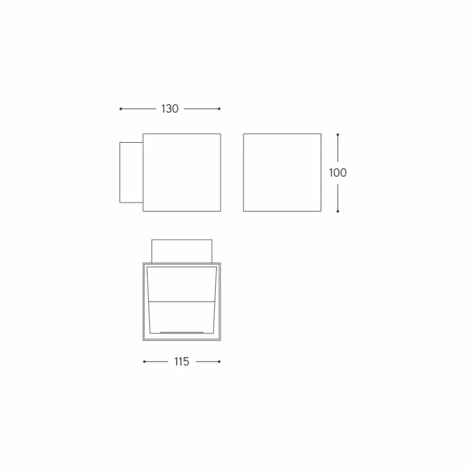 Wandleuchte aus Messing und Gips Made in Italy - Cubetto Aldo Bernardi Viadurini