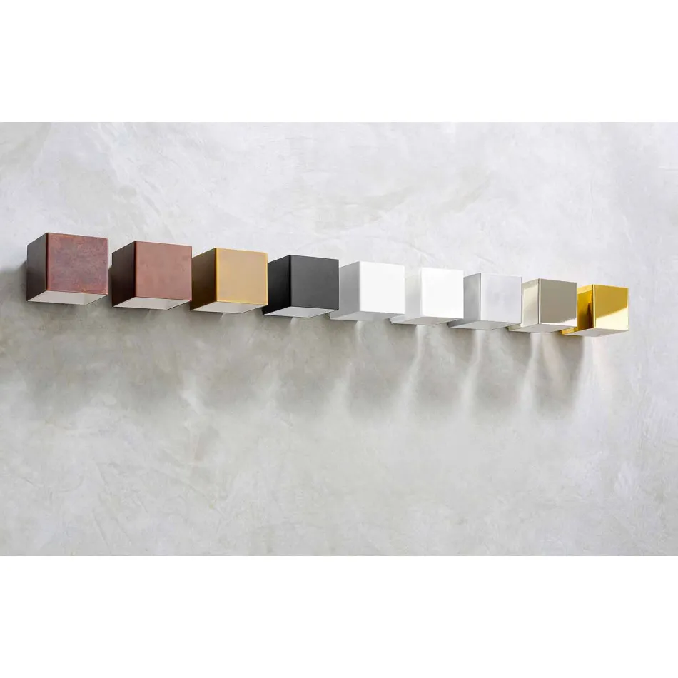 Wandleuchte aus Messing und Gips Made in Italy - Cubetto Aldo Bernardi Viadurini