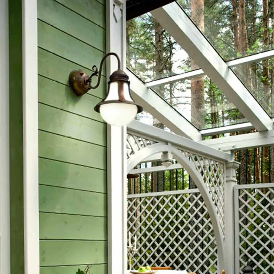 Messing Wand und mundgeblasenem Glas Loggia Viadurini