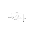 Vintage-Außenwandleuchte aus Messing, Klarglas IP44 - Elfico Viadurini