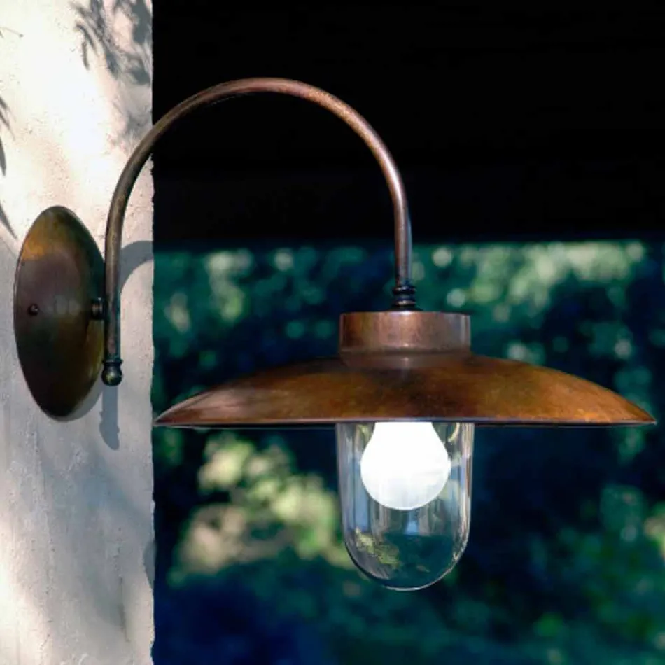 Applique La Traviata Kupfer, Glas und Messing antik Viadurini