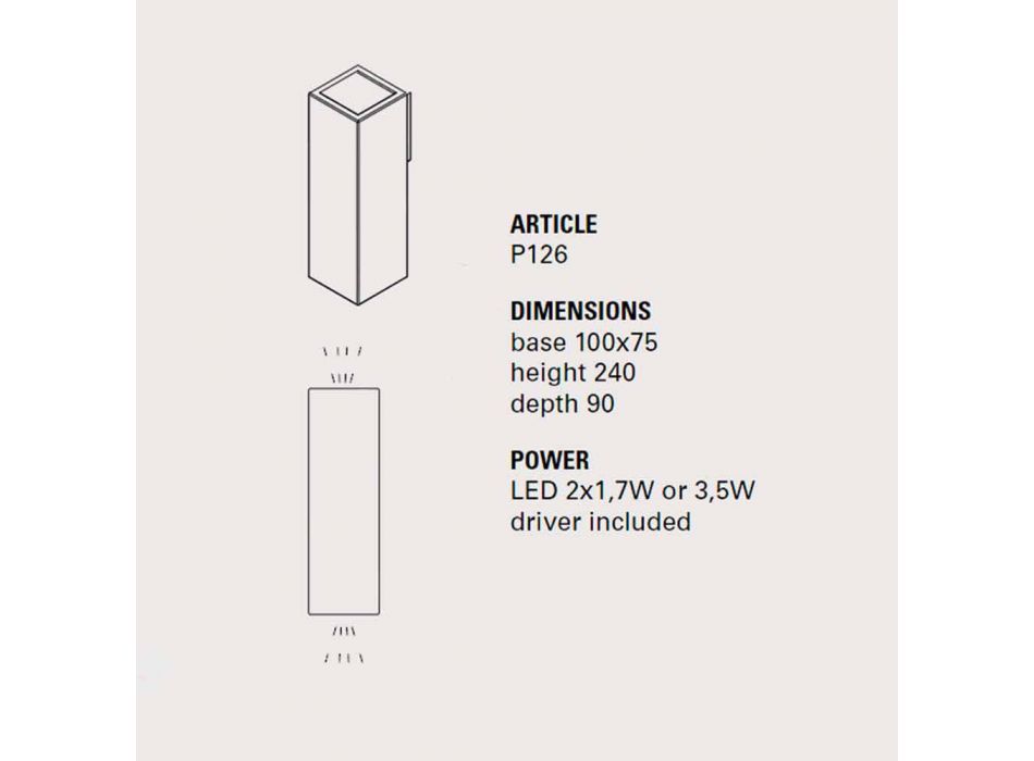 LED-Außenwandleuchte Smith-Toscot im Steingut-Design H 24 cm Viadurini