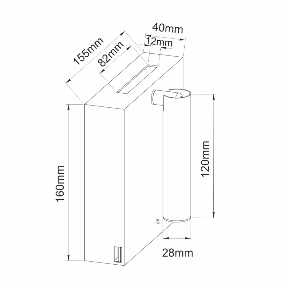 Dekorative LED-Wandleuchte aus weißem oder schwarzem Aluminium mit USB-Anschlüssen - Paola Viadurini