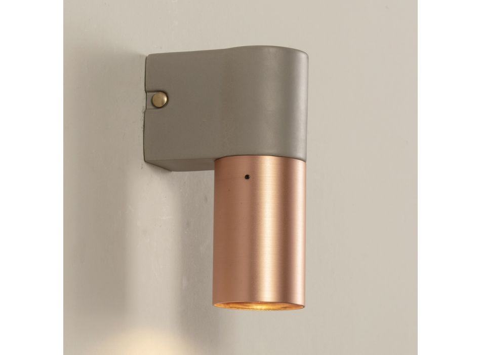 Moderne Wandlampe aus Keramik und gebürstetem Kupfer Made in Italy - Toscot Match Viadurini