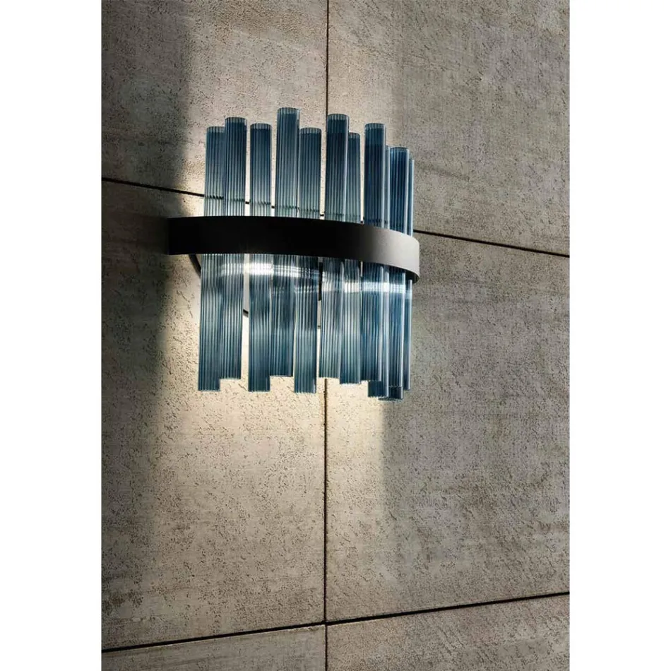 Moderne italienische Luxus-Wandlampe aus mundgeblasenem Glas - Maesta Viadurini