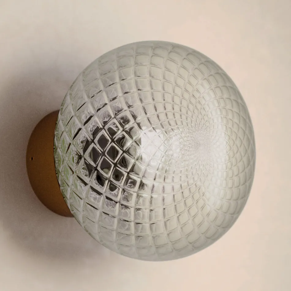 Innenwandleuchte aus grauem Glas, hergestellt in Italien – Lucciola Viadurini