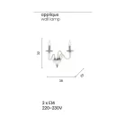 Wandleuchte 2 Lichter aus italienischem Kunsthandwerksglas und Kristall - Mariangela Viadurini