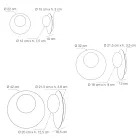 Wand- oder Deckenleuchte aus Aluminium, Metall und weißem Glas - Luma Viadurini