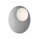 Wand- oder Deckenleuchte aus Aluminium, Metall und weißem Glas - Luma Viadurini