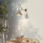 Außenwandleuchte aus Glas und Messing, hergestellt in Italien – Rain Viadurini
