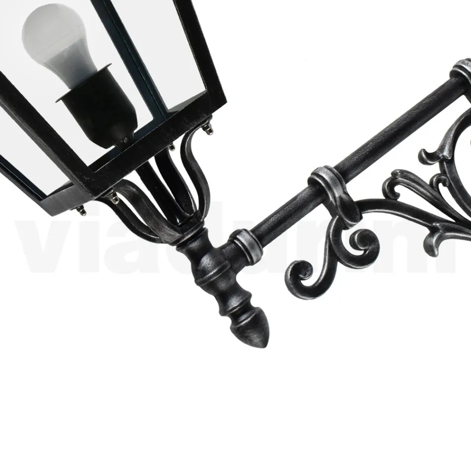 Außenwandleuchte aus Aluminium und Glas, hergestellt in Italien, Vintage – Bonaria Viadurini