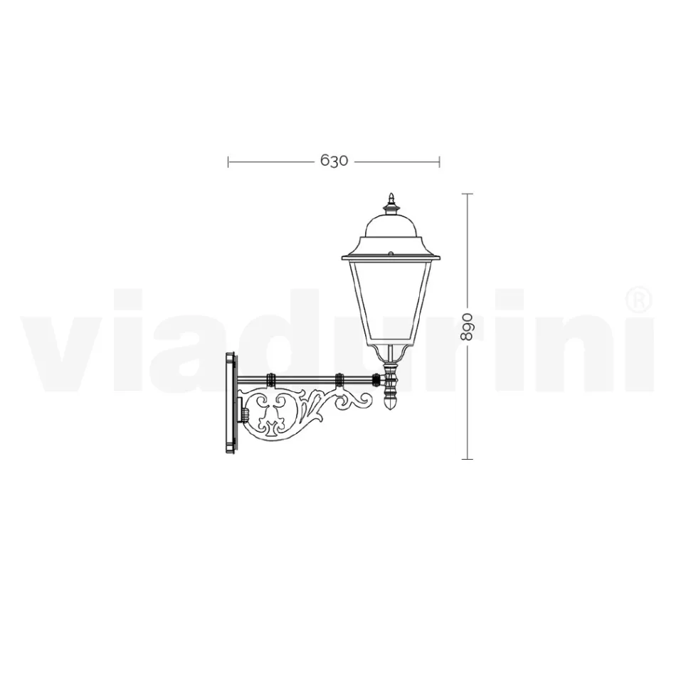 Außenwandleuchte aus Aluminium und Glas, hergestellt in Italien, Vintage – Bonaria Viadurini