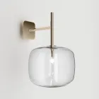 Elegante Wandleuchte aus mundgeblasenem Pyrexglas und Metall, hergestellt in Italien – Donatina Viadurini