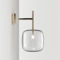 Elegante Wandleuchte aus mundgeblasenem Pyrexglas und Metall, hergestellt in Italien – Donatina