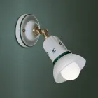 Rustikale Wandleuchte aus weißer Keramik von Ferroluce Treviso Viadurini