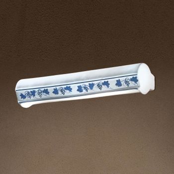 2-Licht-Röhren-Wandlampe aus handbemalter dekorierter Keramik - Triest