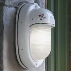 Vertikale Außenwandleuchte aus handgemalten Blumen aus Keramik - Brindisi Viadurini