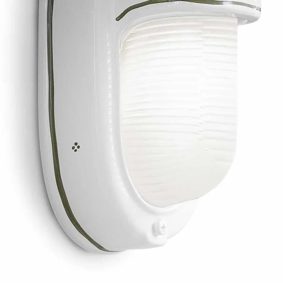 Vertikale Außenwandleuchte aus handgemalten Blumen aus Keramik - Brindisi Viadurini