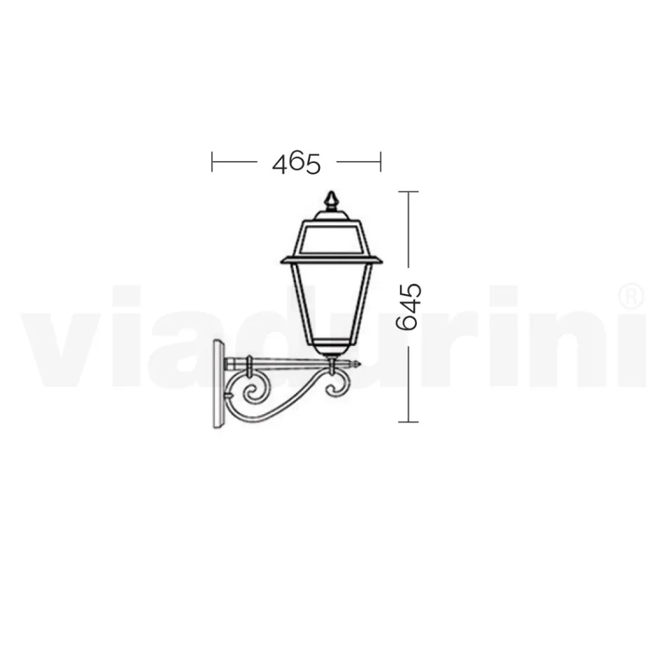 Vintage-Außenwandleuchte aus Aluminium und Glas, hergestellt in Italien – Doroty Viadurini
