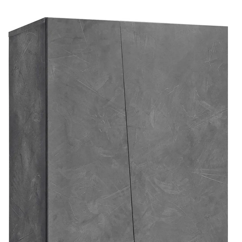 2-türiger Kleiderschrank aus nachhaltigem Melaminholz in Weiß oder Schiefer - Joris Viadurini