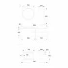 Badezimmermöbel in Weiß und Nussbaumholz mit Waschbecken, Schrankwand und Spiegel - Renga Viadurini