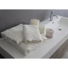 Armonia Baumwoll- und Spitzenhandtücher, Gästehandtücher und Badetücher – Frollo Viadurini