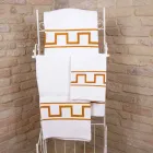 Einteiliges handbedrucktes Kunsthandtuch aus italienischer Baumwolle - Marken Viadurini