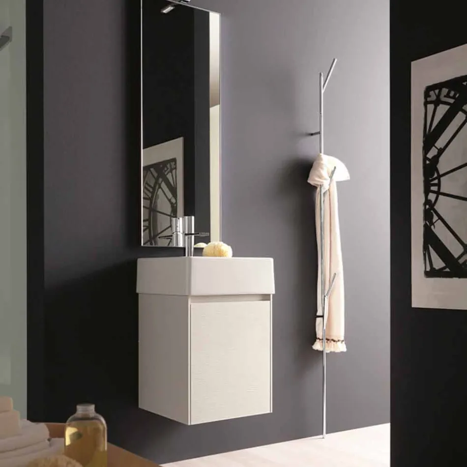 Modern Design Bodengarderobe in Weiß oder Chrom Metall - Kottac Viadurini