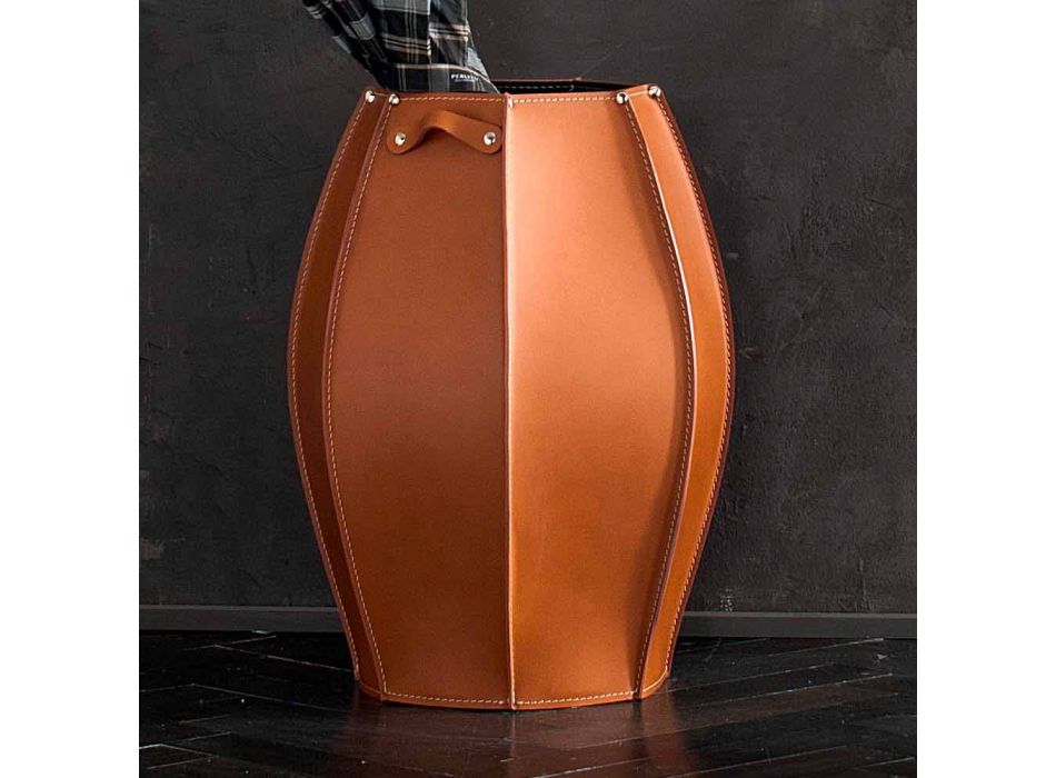 Audrey Schirmständer mit modernem Design in Leder, made in Italy
