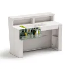 Leuchtende Bartheke mit Organizer-Zubehör und Flaschenhalter - Bericht Viadurini