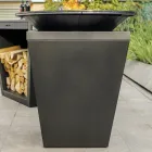 Gartengrill mit Feuerbetrieb, Kochplatte und Holzhalterung - Ferran Viadurini