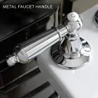 3-Loch-Waschtischarmatur mit Messingablauf im klassischen handgefertigten Stil – Noriana Viadurini