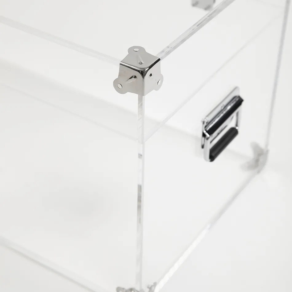 Design-Truhe aus transparentem Acrylglas und modernem Stahl - Dante Viadurini