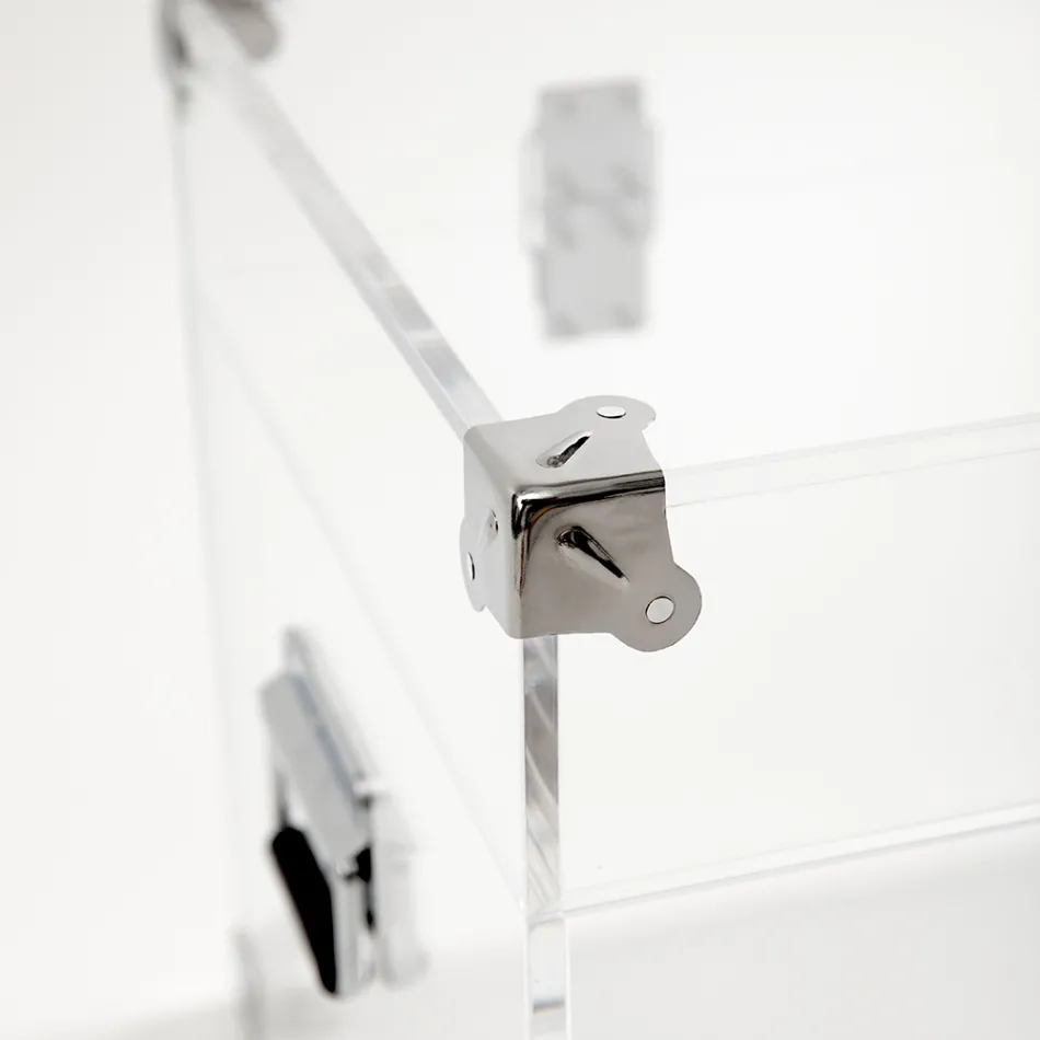 Design-Truhe aus transparentem Acrylglas und modernem Stahl - Dante Viadurini