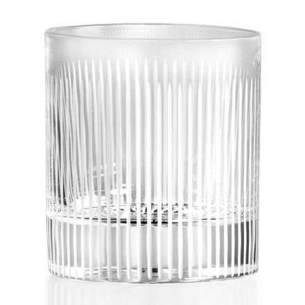 Dof Glas in Eco Crystal Striated Effect, Luxury Line 12 Stück - Davio Viadurini