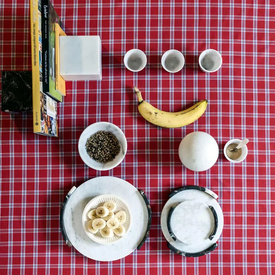 Grappaglas aus weißem Carrara-Marmor Made in Italy - Fergie Viadurini