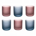 Farbige Wassergläser aus Milchglas mit Eiseffekt, 12 Stück - Norvegio