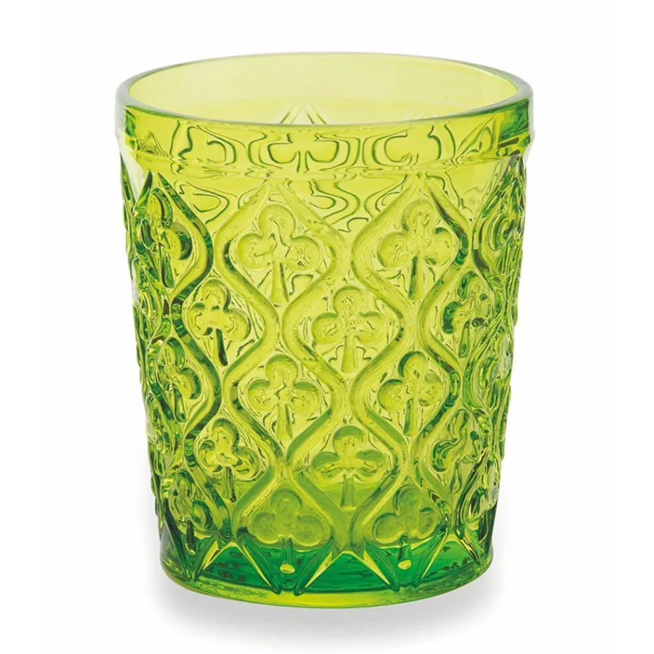 Farbige Glaswassergläser mit Arabeskenverzierungen 12 Stück - Marokko Viadurini