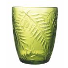 Wassergläser aus transparentem oder grünem Glas und Blattdekoration 12 Stück - Tropeo Viadurini