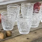 Dekorierte Wassergläser aus transparentem Glas 12 Stück - Palazzo Viadurini