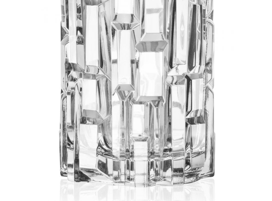 Hohe Trinkgläser aus verziertem Öko-Kristall 12 Stück - Catania Viadurini
